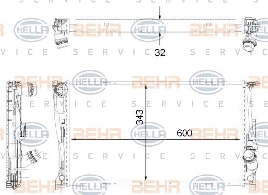 Hella 8MK 376 792-261 Radiator, engine cooling 8MK376792261