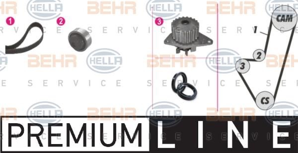 Hella 8MP 376 800-811 TIMING BELT KIT WITH WATER PUMP 8MP376800811