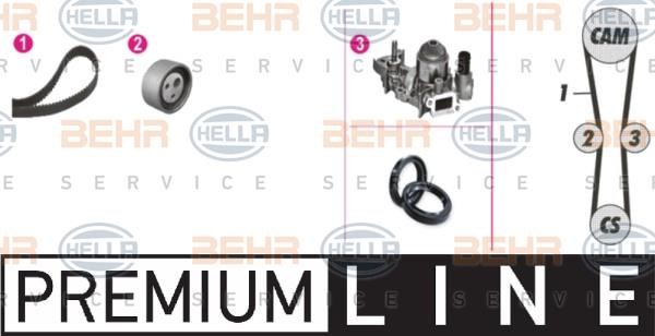 Hella 8MP 376 800-821 TIMING BELT KIT WITH WATER PUMP 8MP376800821