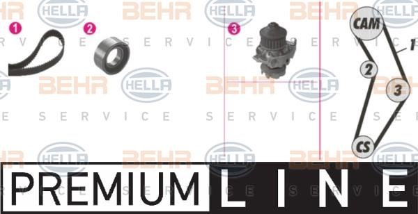 Hella 8MP 376 800-861 TIMING BELT KIT WITH WATER PUMP 8MP376800861