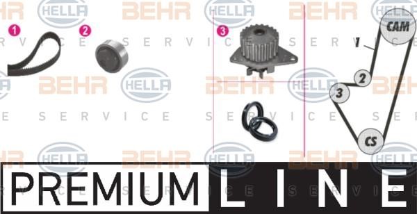 Hella 8MP 376 800-871 TIMING BELT KIT WITH WATER PUMP 8MP376800871