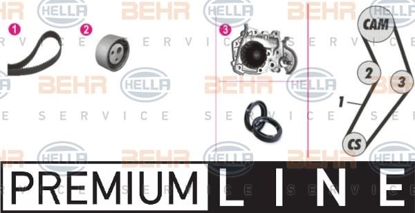 Hella 8MP 376 800-881 TIMING BELT KIT WITH WATER PUMP 8MP376800881
