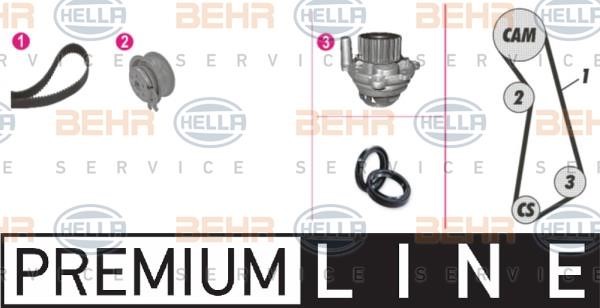 Hella 8MP 376 801-801 TIMING BELT KIT WITH WATER PUMP 8MP376801801
