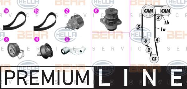 Hella 8MP 376 801-841 TIMING BELT KIT WITH WATER PUMP 8MP376801841