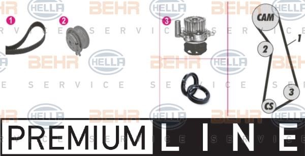 Hella 8MP 376 803-801 TIMING BELT KIT WITH WATER PUMP 8MP376803801