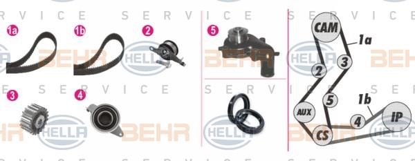 Hella 8MP 376 806-801 TIMING BELT KIT WITH WATER PUMP 8MP376806801