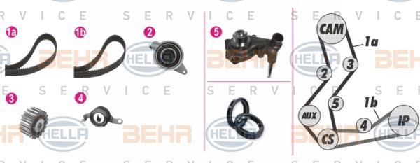 Hella 8MP 376 806-821 TIMING BELT KIT WITH WATER PUMP 8MP376806821