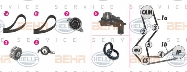 Hella 8MP 376 806-831 TIMING BELT KIT WITH WATER PUMP 8MP376806831