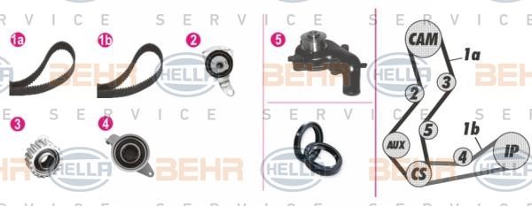 Hella 8MP 376 806-871 TIMING BELT KIT WITH WATER PUMP 8MP376806871