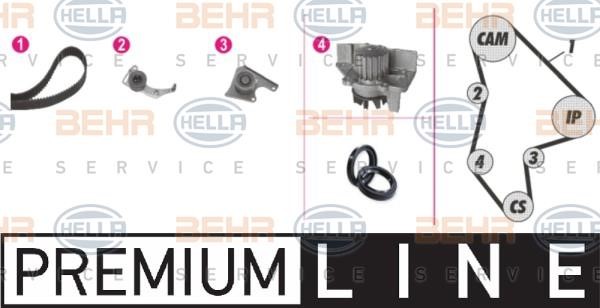 Hella 8MP 376 804-801 TIMING BELT KIT WITH WATER PUMP 8MP376804801