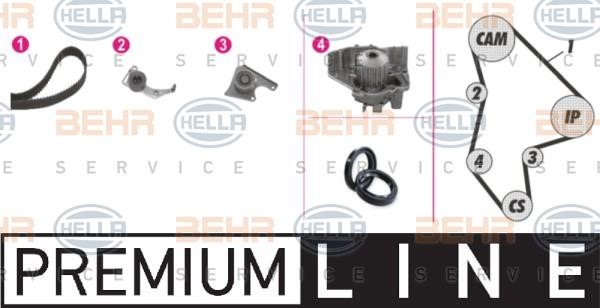 Hella 8MP 376 804-811 TIMING BELT KIT WITH WATER PUMP 8MP376804811