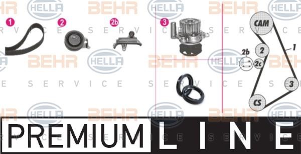 Hella 8MP 376 809-811 TIMING BELT KIT WITH WATER PUMP 8MP376809811