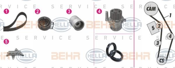 Hella 8MP 376 809-851 TIMING BELT KIT WITH WATER PUMP 8MP376809851