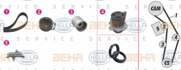 Hella 8MP 376 809-861 TIMING BELT KIT WITH WATER PUMP 8MP376809861