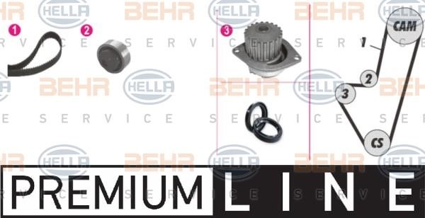 Hella 8MP 376 805-851 TIMING BELT KIT WITH WATER PUMP 8MP376805851