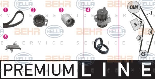 Hella 8MP 376 809-871 TIMING BELT KIT WITH WATER PUMP 8MP376809871