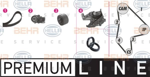 Hella 8MP 376 805-861 TIMING BELT KIT WITH WATER PUMP 8MP376805861