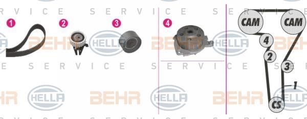 Hella 8MP 376 810-801 TIMING BELT KIT WITH WATER PUMP 8MP376810801