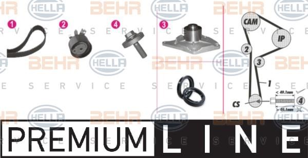 Hella 8MP 376 810-851 TIMING BELT KIT WITH WATER PUMP 8MP376810851