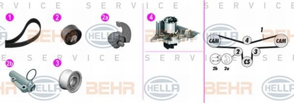 Hella 8MP 376 816-841 TIMING BELT KIT WITH WATER PUMP 8MP376816841