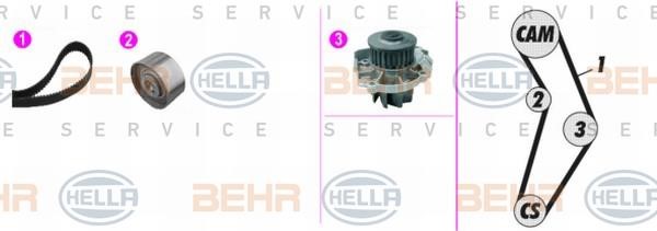 Hella 8MP 376 816-891 TIMING BELT KIT WITH WATER PUMP 8MP376816891