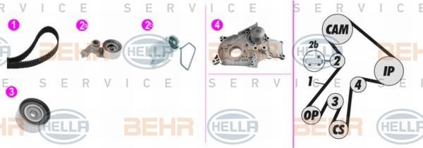 Hella 8MP 376 817-861 TIMING BELT KIT WITH WATER PUMP 8MP376817861