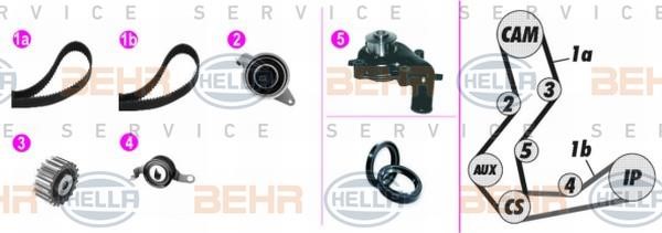 Hella 8MP 376 818-891 TIMING BELT KIT WITH WATER PUMP 8MP376818891