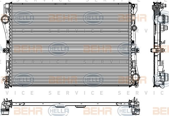 Hella 8MK 376 908-091 Radiator, engine cooling 8MK376908091