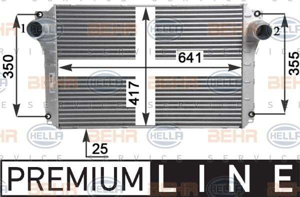 Intercooler, charger Hella 8ML 376 910-091