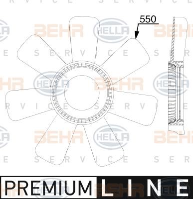 Hella 8MV 376 912-461 Fan impeller 8MV376912461