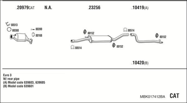 Walker MBK017412BA Exhaust system MBK017412BA