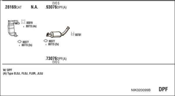 Walker NIK020099B Exhaust system NIK020099B