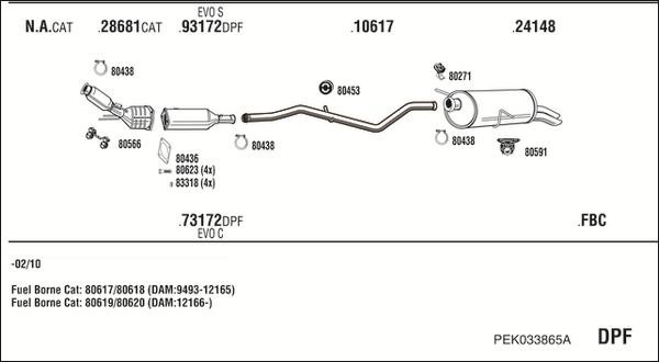 Walker PEK033865A Exhaust system PEK033865A