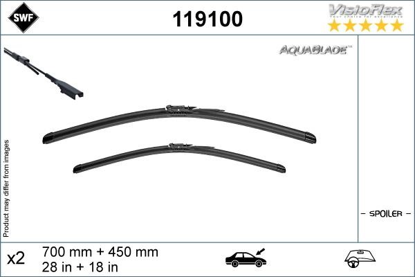 Wiper blade Tesla Model X: 119100 SWF Wiper Blade Kit 700/450