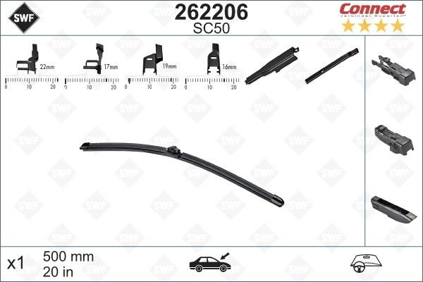 SWF 262206 Wiper Blade Frameless 500 mm (20") 262206