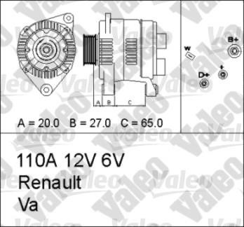 Valeo 436662 Alternator 436662 436662 Valeo Alternator