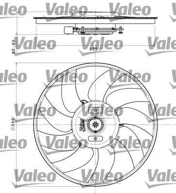 Valeo 696349 Hub, engine cooling fan wheel 696349