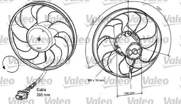 Valeo 698372 Hub, engine cooling fan wheel 698372