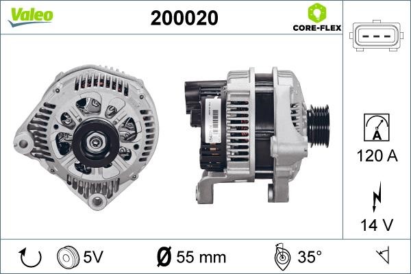 Valeo 200020 Alternator 200020 200020 Valeo Alternator