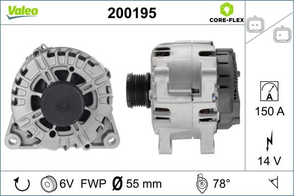 Engine alternator Peugeot 508: 200195 Valeo Alternator