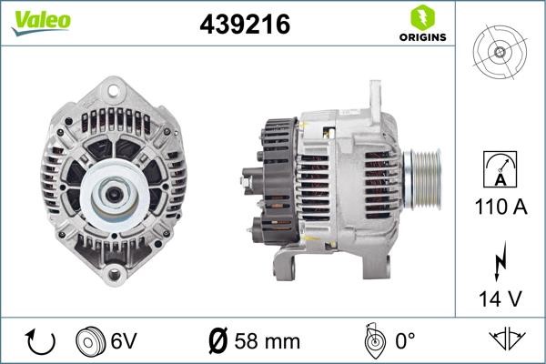 439216 Valeo Alternator