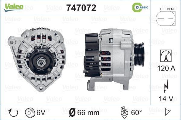 Valeo 747072 Alternator 747072