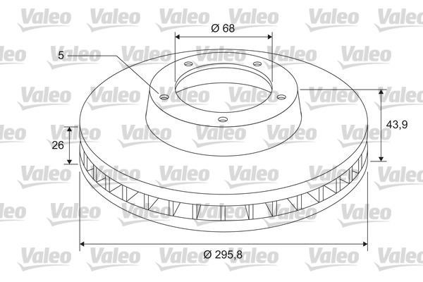 Valeo 297317 Front brake disc ventilated 297317
