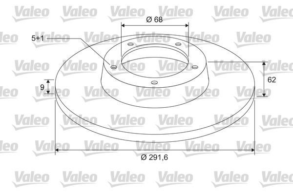 Valeo 297106 Rear brake disc, non-ventilated 297106