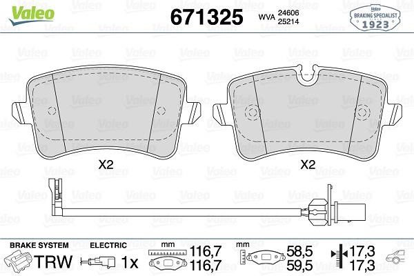 Valeo 671325 Brake Pad Set, disc brake 671325