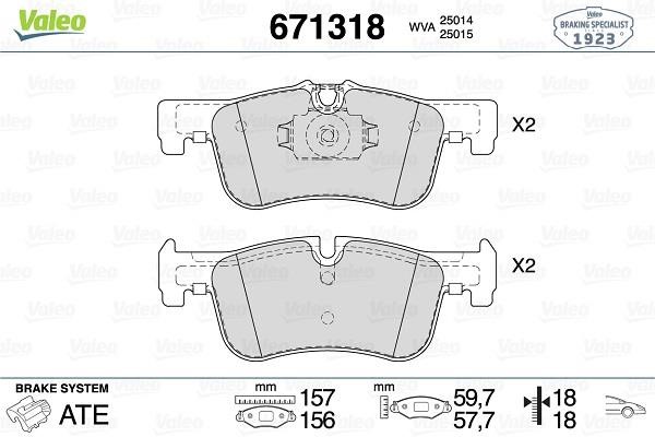 Valeo 671318 Brake Pad Set, disc brake 671318