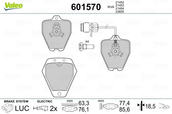 Valeo 601570 Front disc brake pads, set 601570