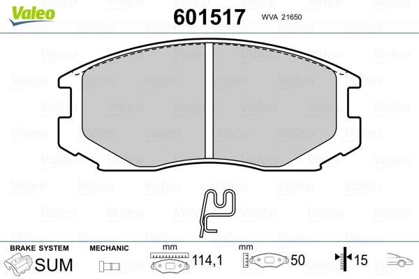 Valeo 601517 Front disc brake pads, set 601517