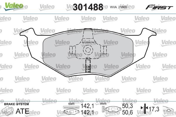 Valeo 301488 Brake Pad Set, disc brake 301488