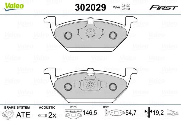 Valeo 302029 Front disc brake pads, set 302029